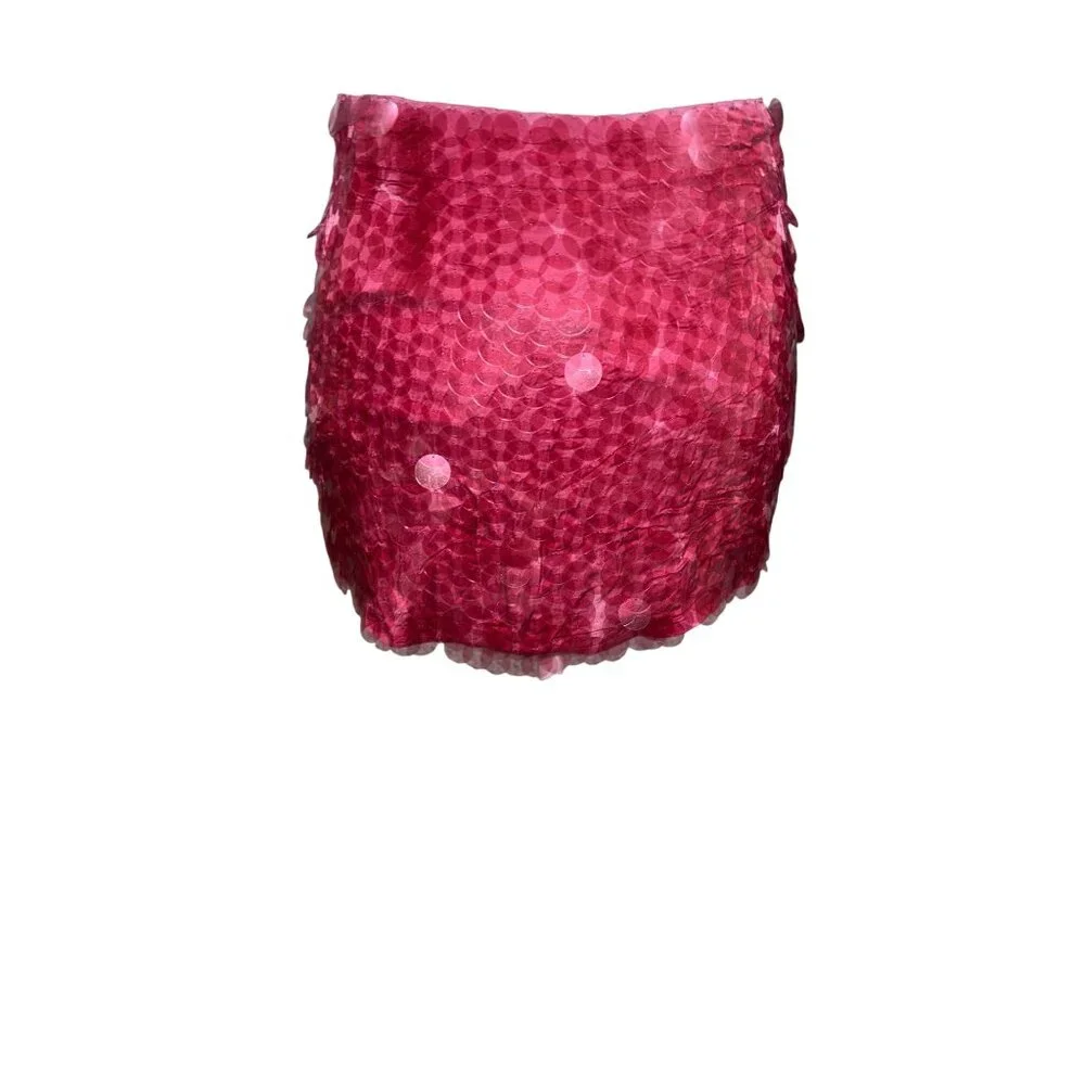 CIN CIN Angelfish Beaded Skirt in Dahlia X-Small New Womens Embellished Mini
